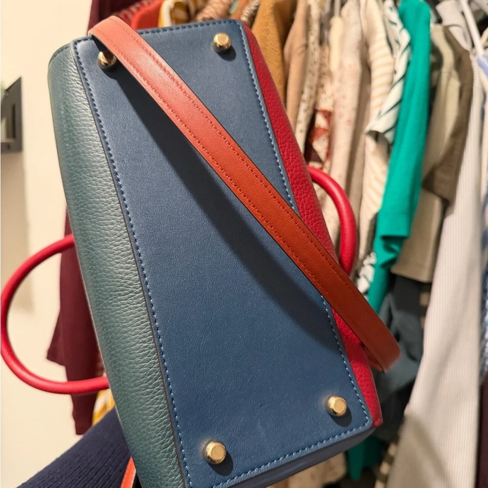 SOLD Coach Forest Green ColorBlock Rowan Bag - Picture 5 of 10